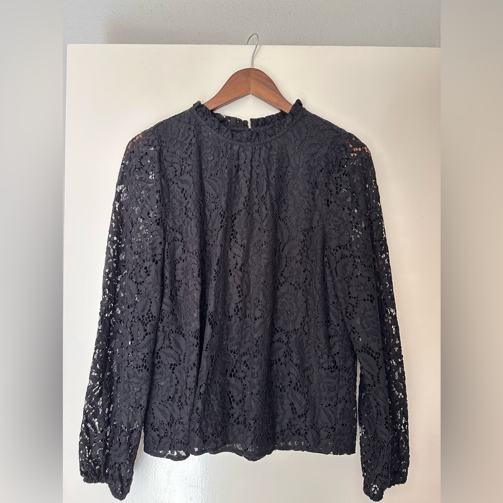 Ann Taylor Factory Black Lace Top